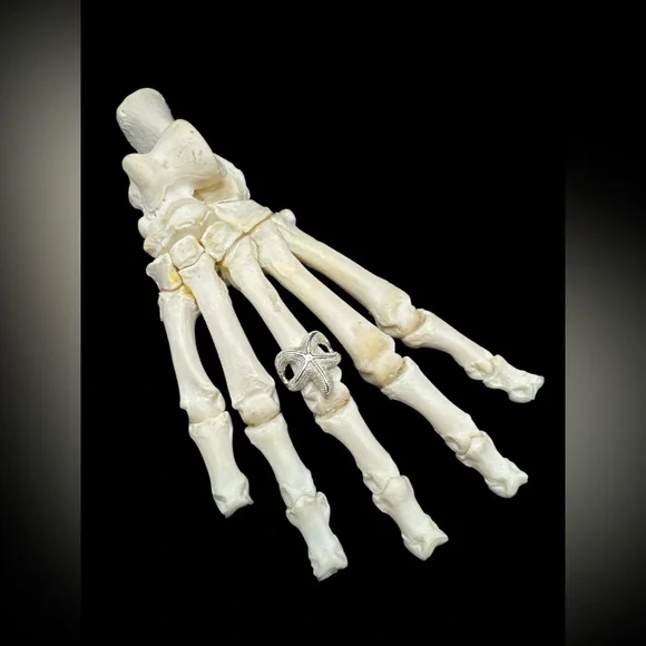 Sterling Silver 925 Starfish Ring Size 7 Textured Decorative Marine Star Fish